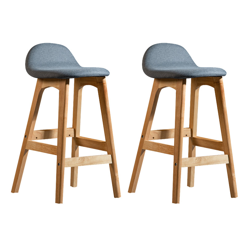 Taburete de bar interior contemporáneo de 29 pulgadas, taburete trasero sin brazos de madera con reposapiés
