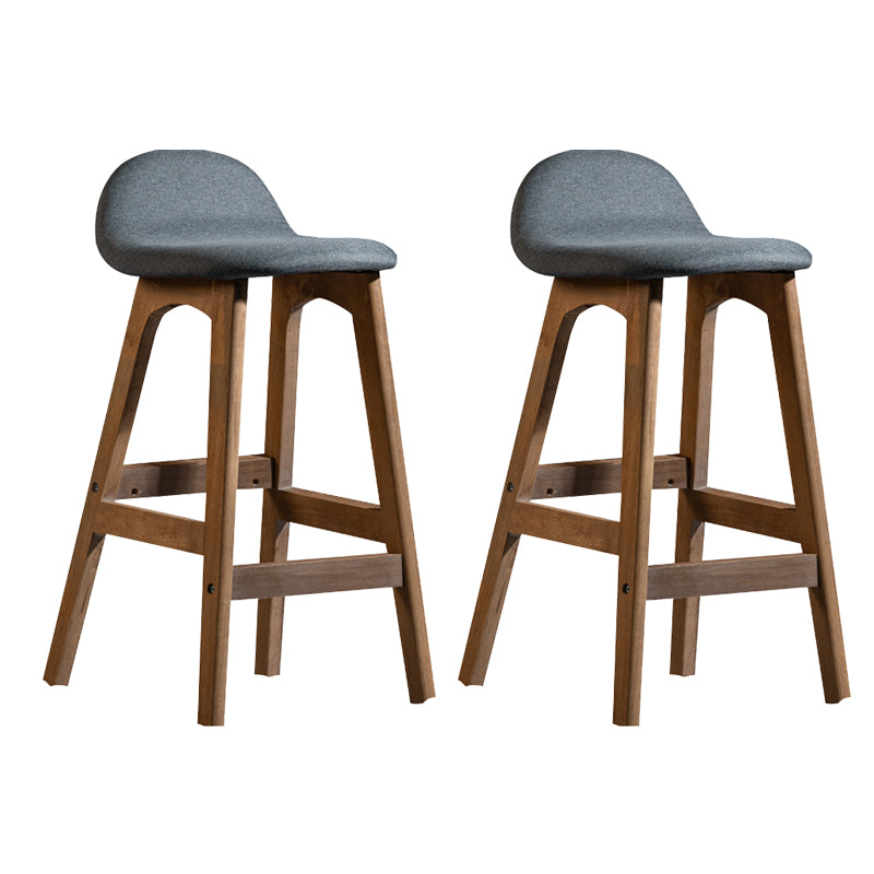 Taburete de bar interior contemporáneo de 29 pulgadas, taburete trasero sin brazos de madera con reposapiés