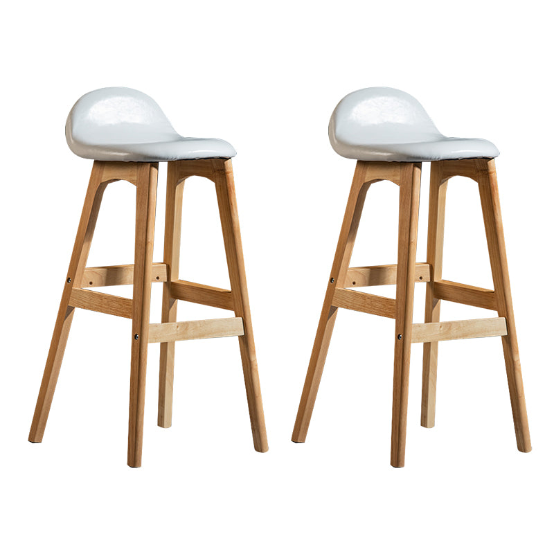 Taburete de bar interior contemporáneo de 29 pulgadas, taburete trasero sin brazos de madera con reposapiés