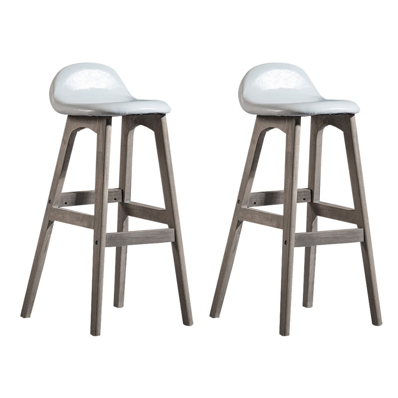Taburete de bar interior contemporáneo de 29 pulgadas, taburete trasero sin brazos de madera con reposapiés