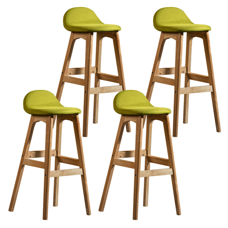 Taburete de bar interior contemporáneo de 29 pulgadas, taburete trasero sin brazos de madera con reposapiés
