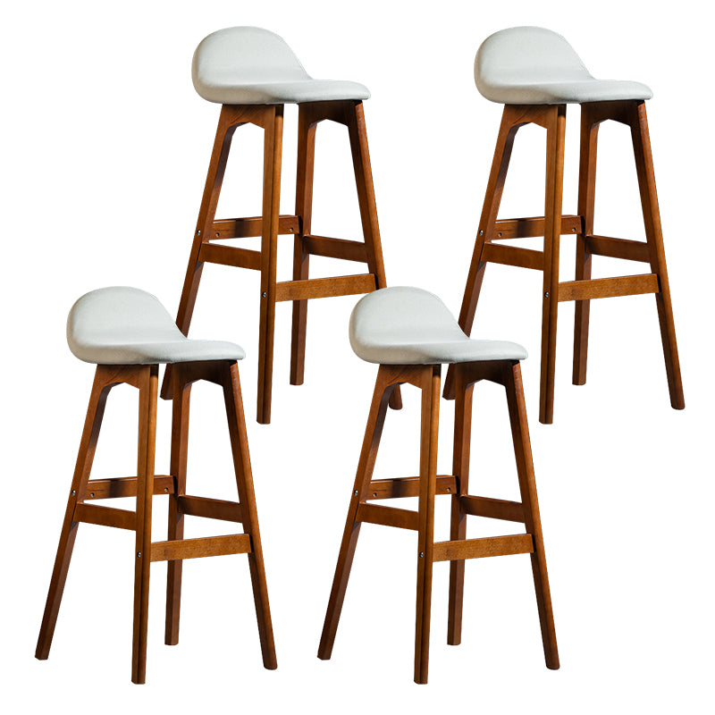 Taburete de bar interior contemporáneo de 29 pulgadas, taburete trasero sin brazos de madera con reposapiés
