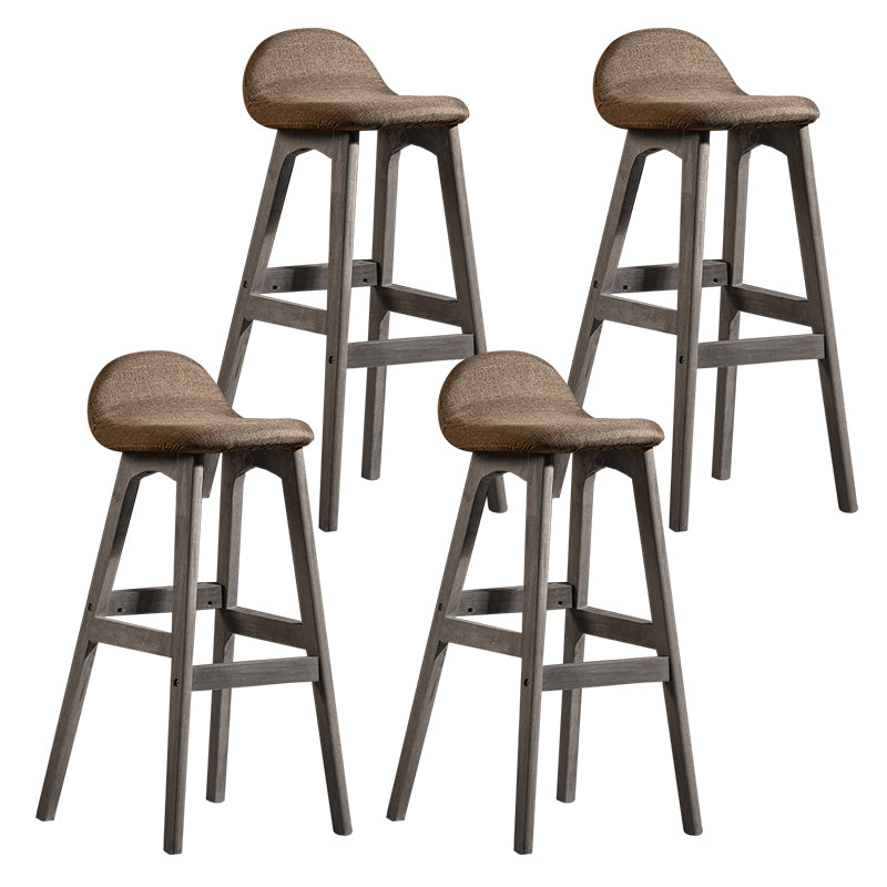Taburete de bar interior contemporáneo de 29 pulgadas, taburete trasero sin brazos de madera con reposapiés