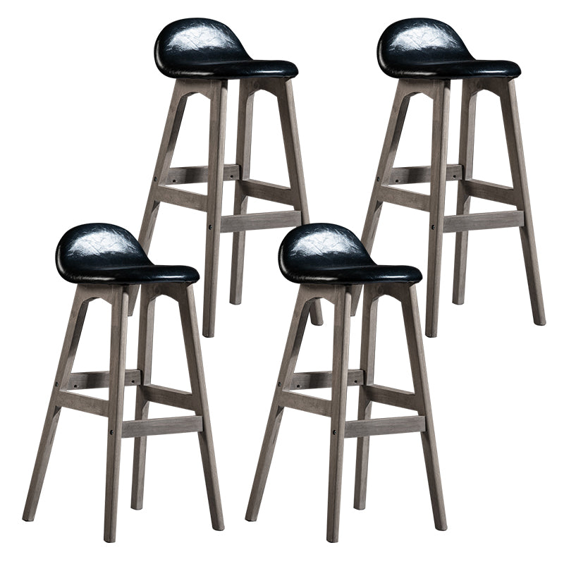Taburete de bar interior contemporáneo de 29 pulgadas, taburete trasero sin brazos de madera con reposapiés