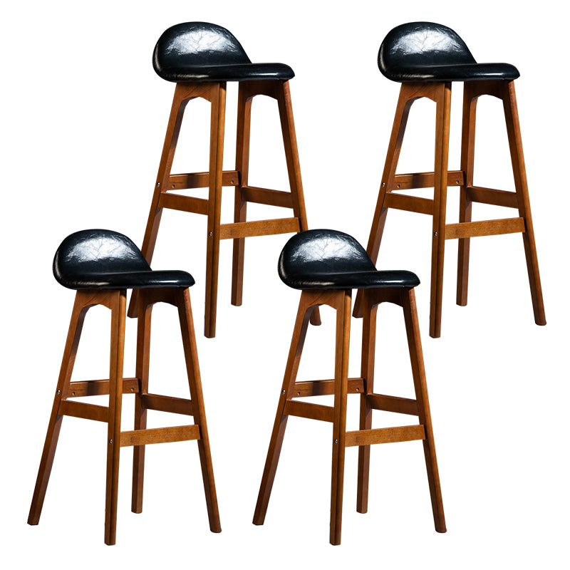 Taburete de bar interior contemporáneo de 29 pulgadas, taburete trasero sin brazos de madera con reposapiés