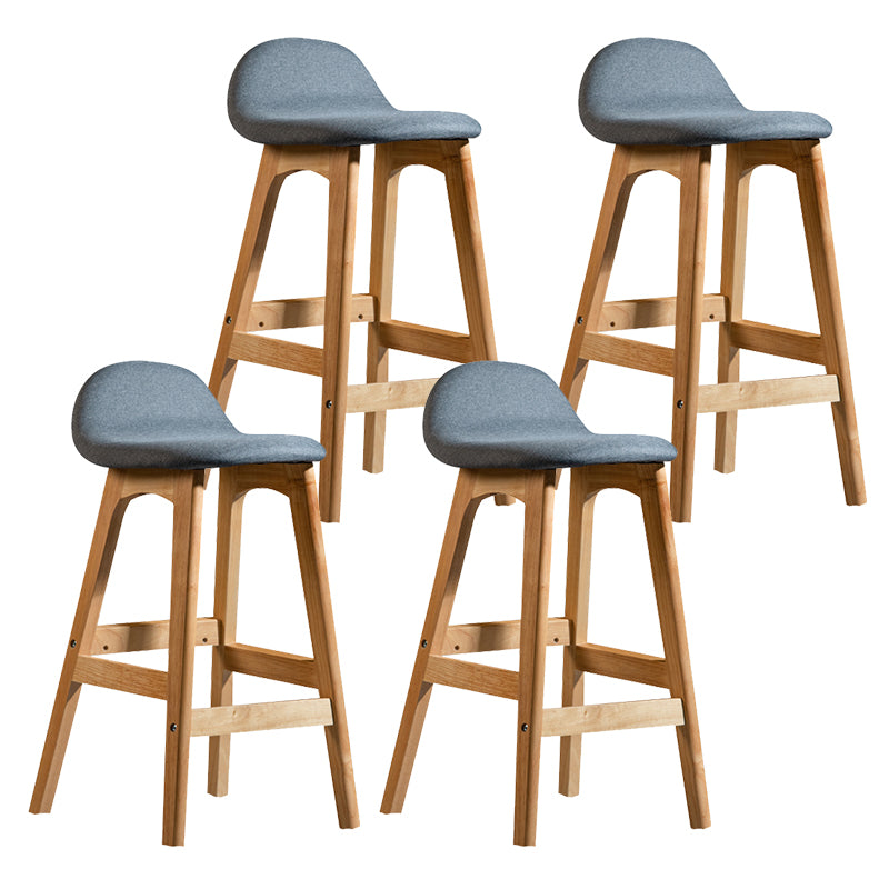 Taburete de bar interior contemporáneo de 29 pulgadas, taburete trasero sin brazos de madera con reposapiés