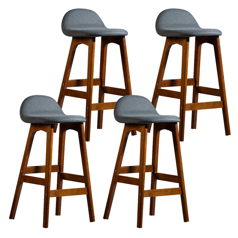 Taburete de bar interior contemporáneo de 29 pulgadas, taburete trasero sin brazos de madera con reposapiés