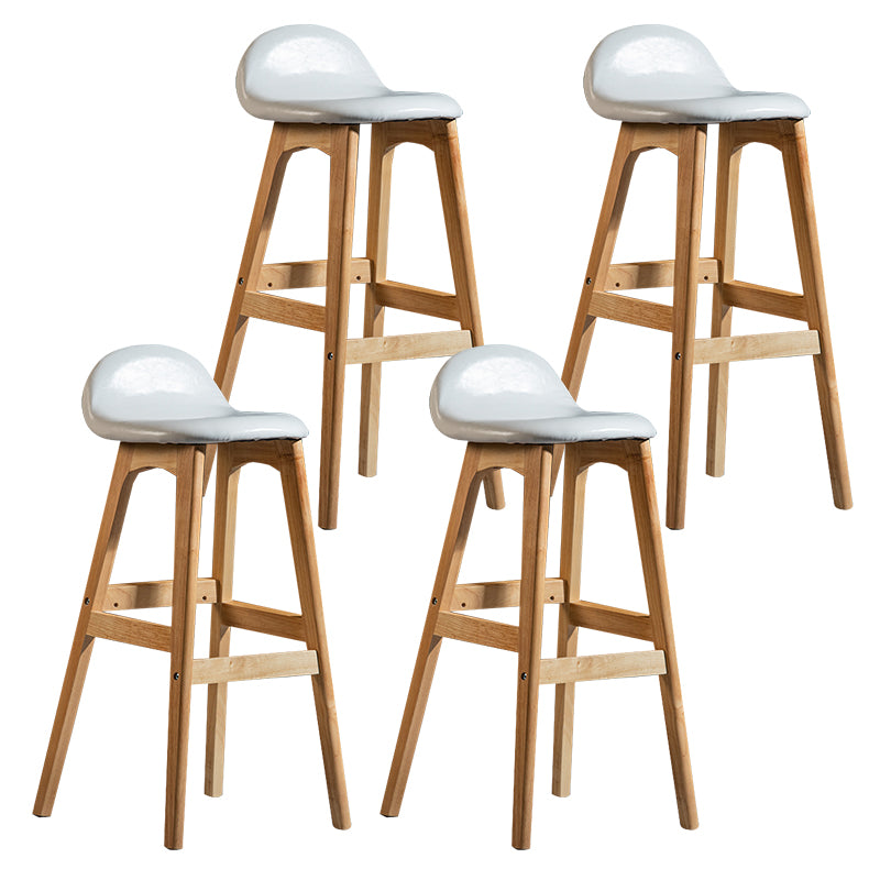 Taburete de bar interior contemporáneo de 29 pulgadas, taburete trasero sin brazos de madera con reposapiés
