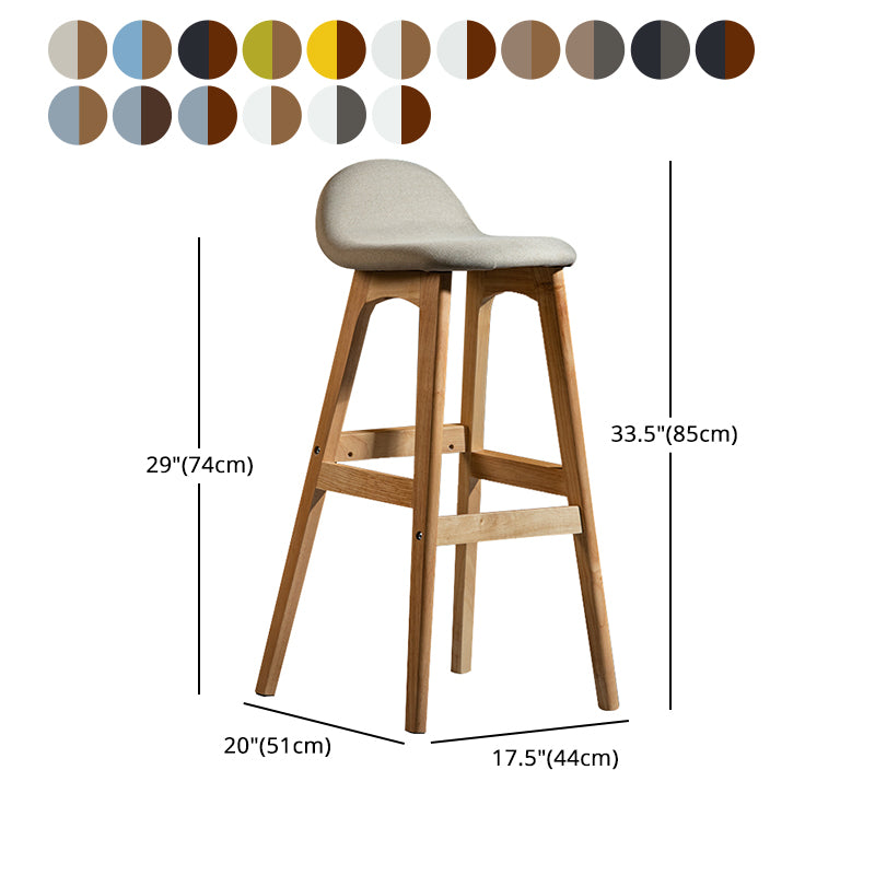 Taburete de bar interior contemporáneo de 29 pulgadas, taburete trasero sin brazos de madera con reposapiés