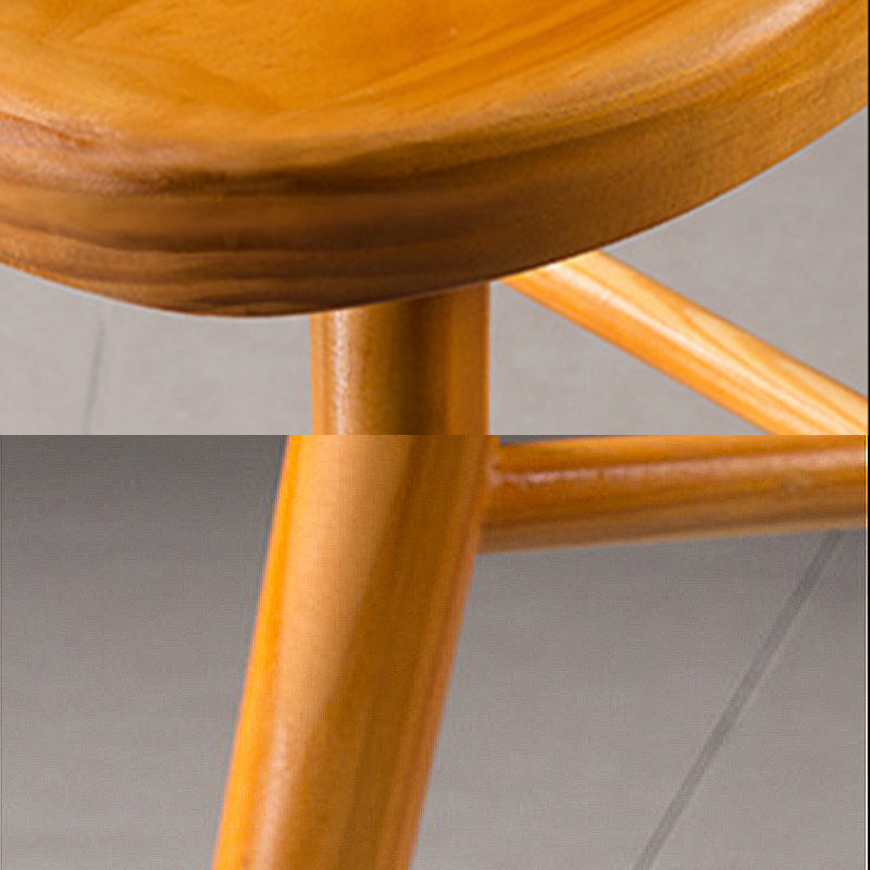 Taburete de bar moderno con asiento de silla de montar, reposapiés sin respaldo de pino, taburete con patas de madera
