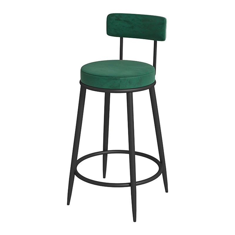 Glam Metal Upholstered Bar Stool Bristol Barstool with Iron Legs and Low Cushion Back