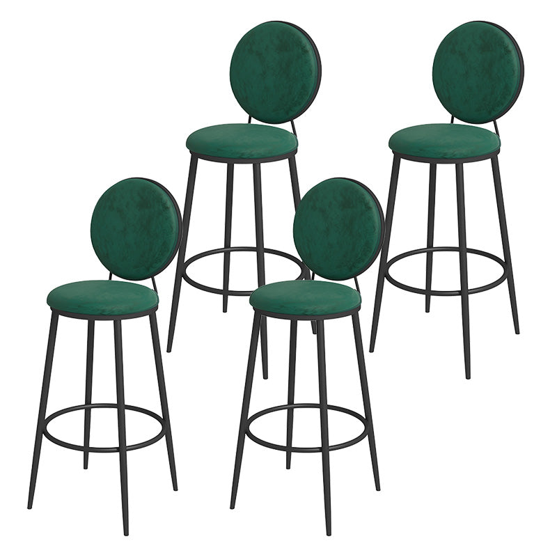 Glam Metal Upholstered Bar Stool Bristol Barstool with Iron Legs and Low Cushion Back