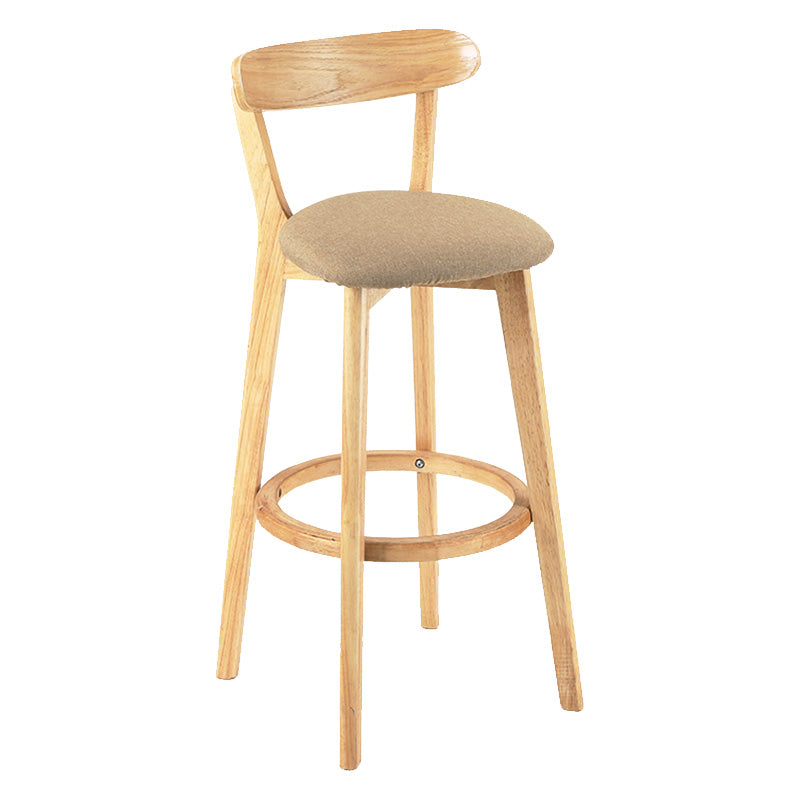 Moderner skandinavischer 27,95-Barhocker mit rundem Sitz und Holzsockel