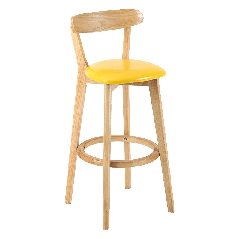 Moderner skandinavischer 27,95-Barhocker mit rundem Sitz und Holzsockel