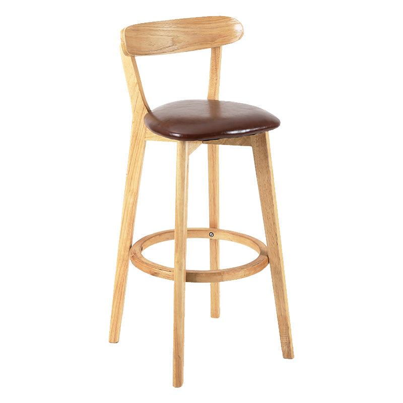 Moderner skandinavischer 27,95-Barhocker mit rundem Sitz und Holzsockel