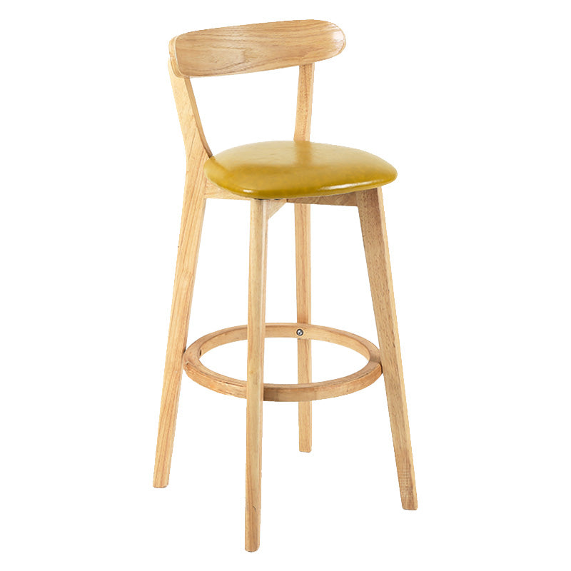 Moderner skandinavischer 27,95-Barhocker mit rundem Sitz und Holzsockel