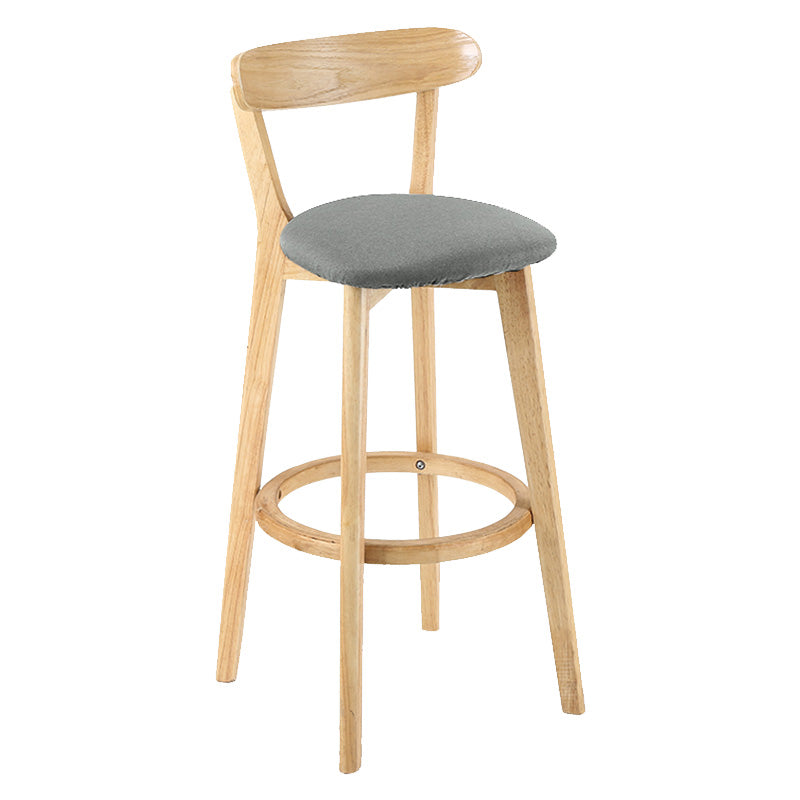 Moderner skandinavischer 27,95-Barhocker mit rundem Sitz und Holzsockel