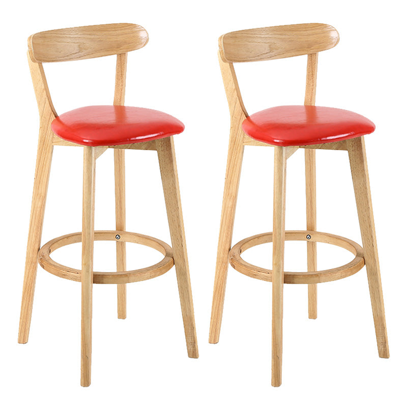 Moderner skandinavischer 27,95-Barhocker mit rundem Sitz und Holzsockel