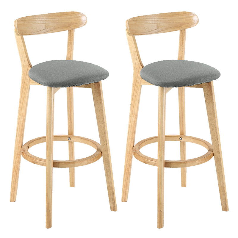 Moderner skandinavischer 27,95-Barhocker mit rundem Sitz und Holzsockel