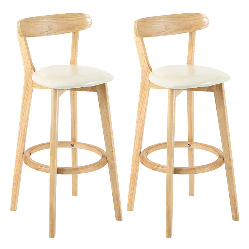Moderner skandinavischer 27,95-Barhocker mit rundem Sitz und Holzsockel