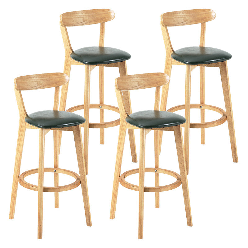 Moderner skandinavischer 27,95-Barhocker mit rundem Sitz und Holzsockel