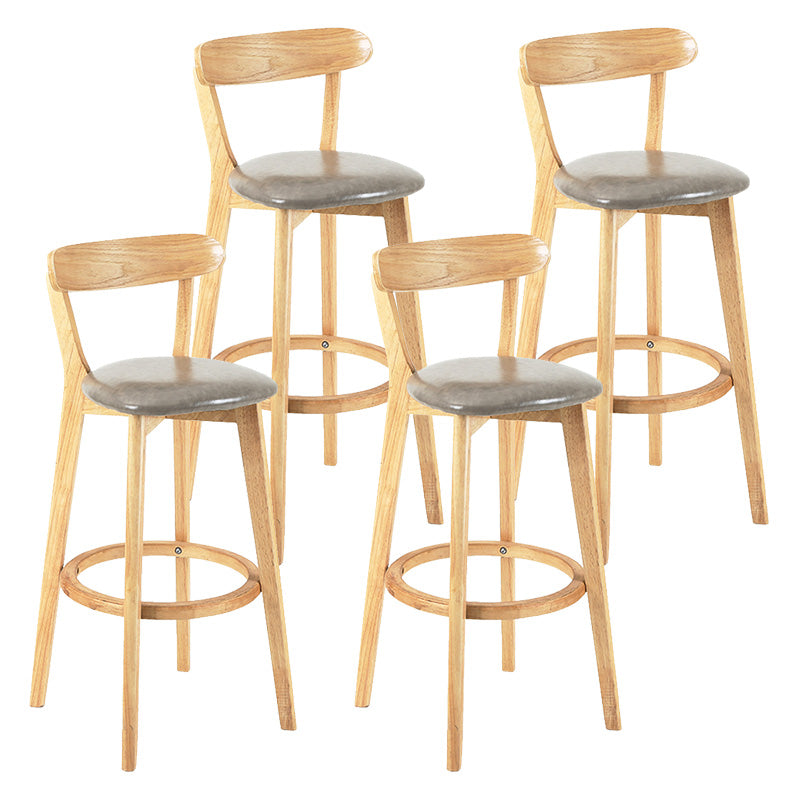 Moderner skandinavischer 27,95-Barhocker mit rundem Sitz und Holzsockel