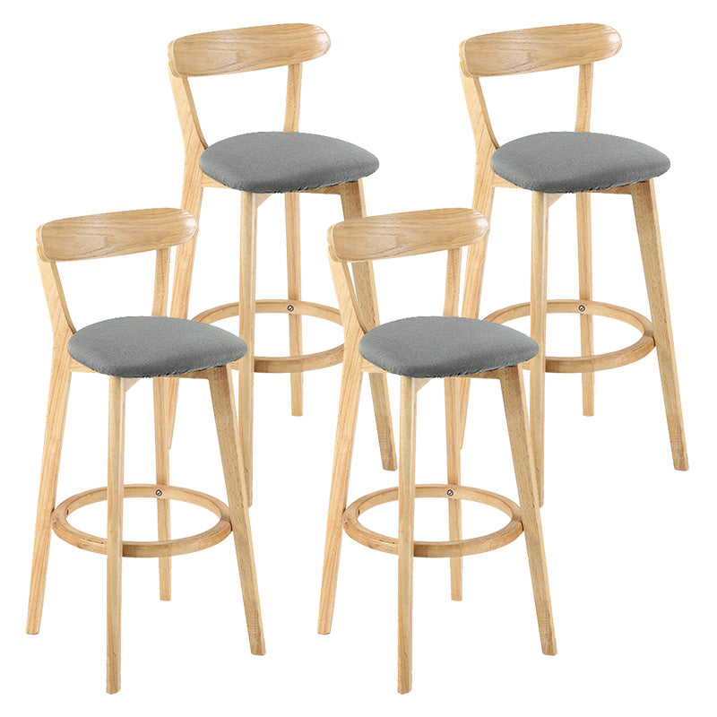 Moderner skandinavischer 27,95-Barhocker mit rundem Sitz und Holzsockel