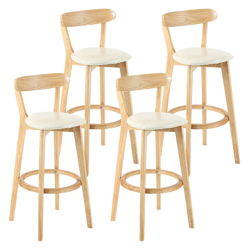 Moderner skandinavischer 27,95-Barhocker mit rundem Sitz und Holzsockel