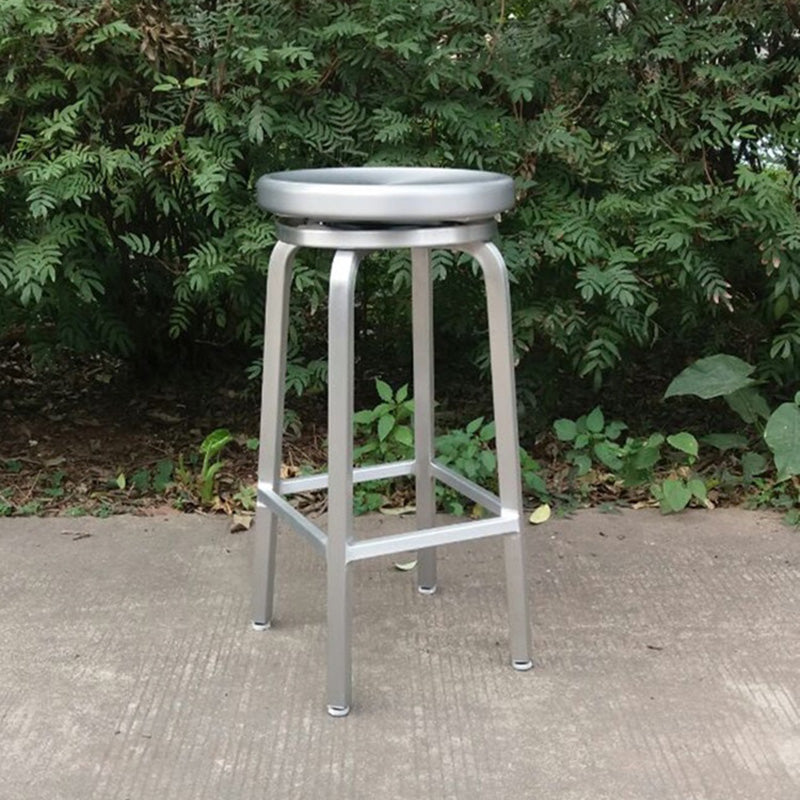Silla de barra de metal, restaurante moderno con pie, taburete de aleación de aluminio, cafetería Simple