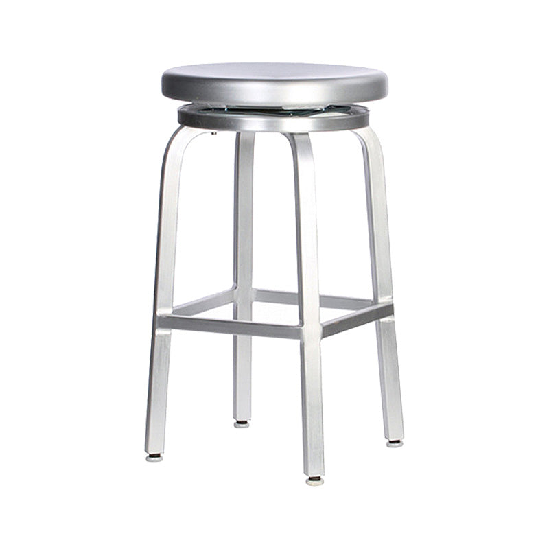 Silla de barra de metal, restaurante moderno con pie, taburete de aleación de aluminio, cafetería Simple