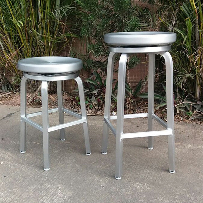 Silla de barra de metal, restaurante moderno con pie, taburete de aleación de aluminio, cafetería Simple