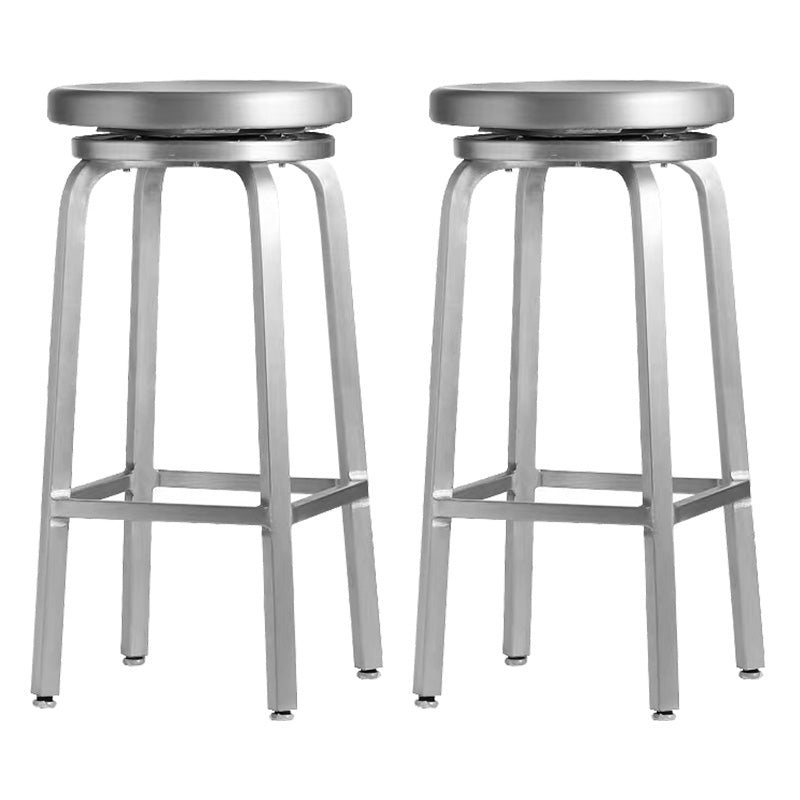 Silla de barra de metal, restaurante moderno con pie, taburete de aleación de aluminio, cafetería Simple