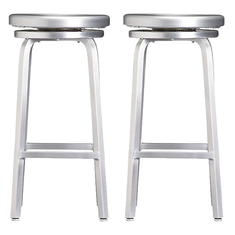Silla de barra de metal, restaurante moderno con pie, taburete de aleación de aluminio, cafetería Simple