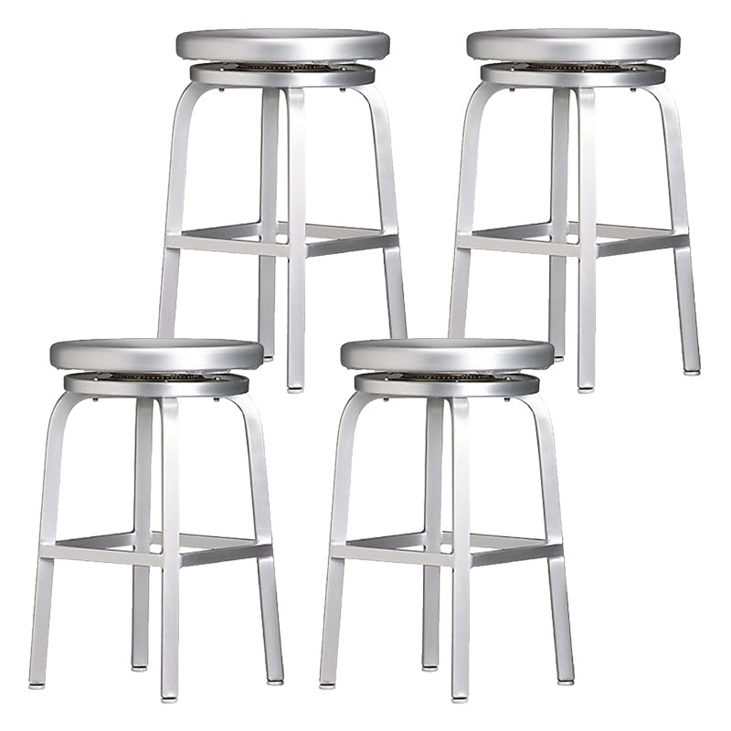 Silla de barra de metal, restaurante moderno con pie, taburete de aleación de aluminio, cafetería Simple