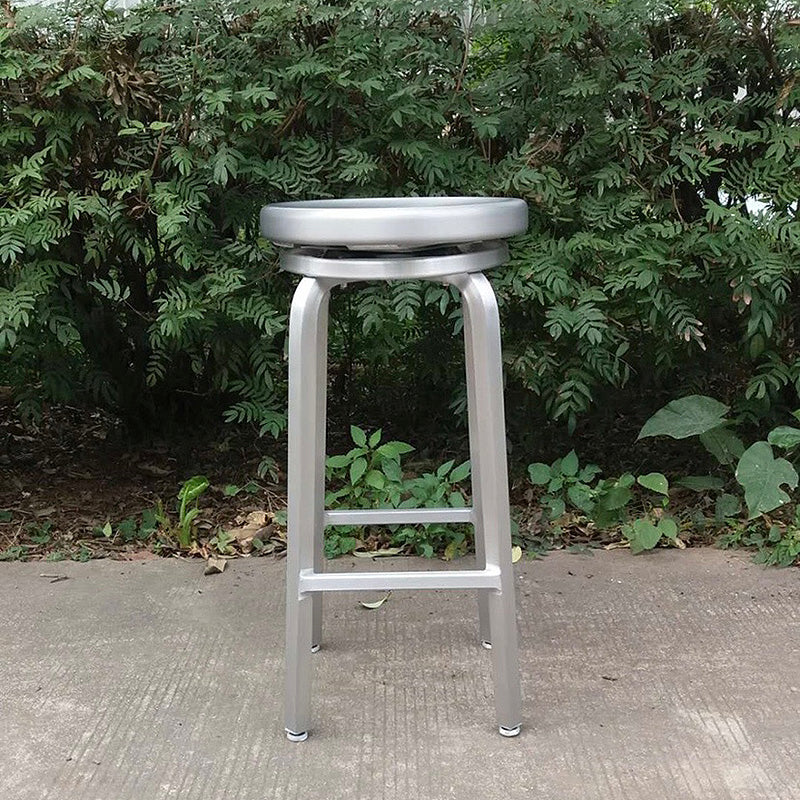 Silla de barra de metal, restaurante moderno con pie, taburete de aleación de aluminio, cafetería Simple