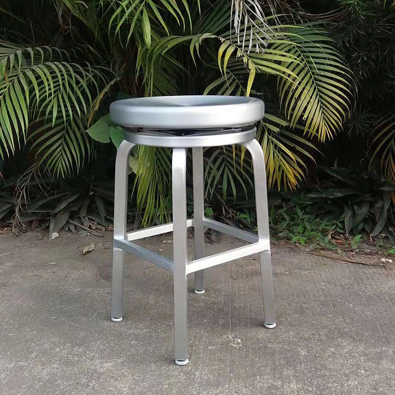 Silla de barra de metal, restaurante moderno con pie, taburete de aleación de aluminio, cafetería Simple