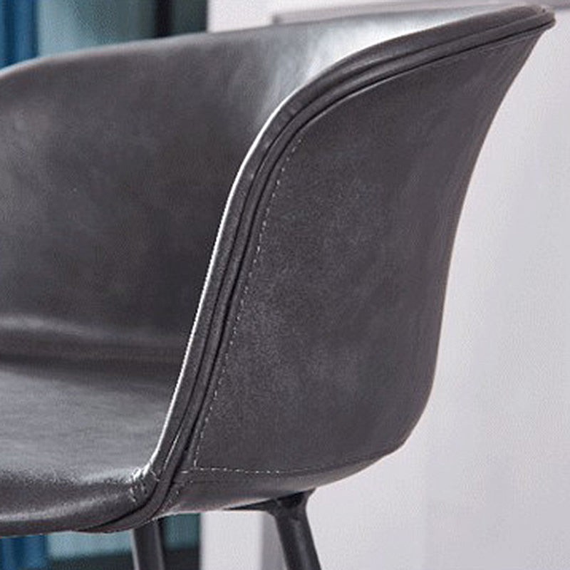 Restaurant Low Back Bar Stool Modern Leather Footrest Counter Height Stool