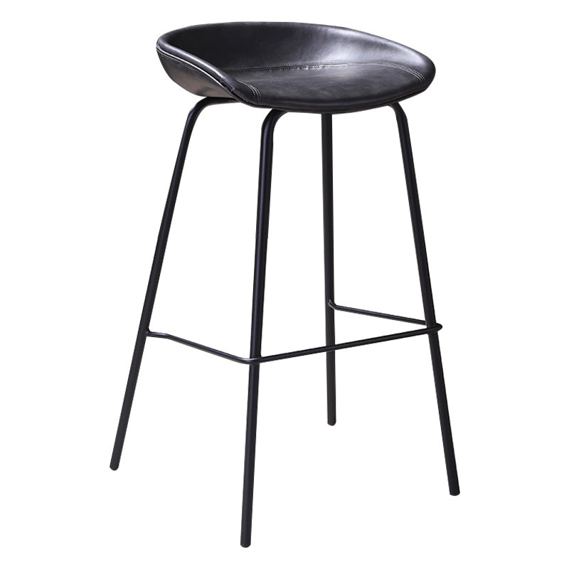 Barhocker aus Metall im Vintage-Stil mit niedriger Rückenlehne und Riemenpedal, 30-Zoll-Barhocker