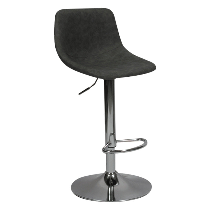 Zeitgenössischer Barhocker aus Metall mit Rückenlehne und Tresenhocker für den Innenbereich und Ledersitz