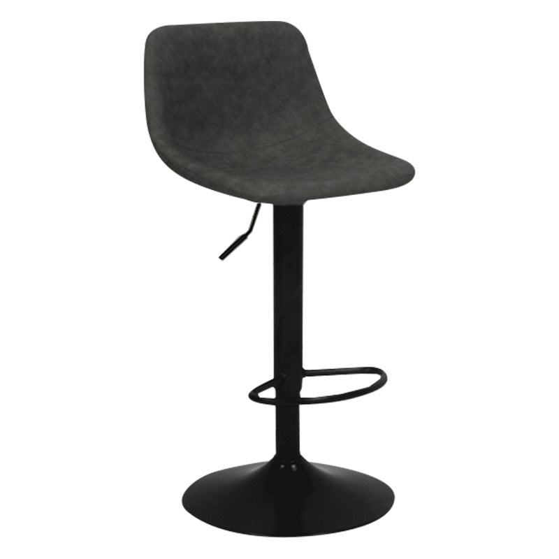 Taburete de bar de metal contemporáneo con respaldo para interior con asiento de cuero