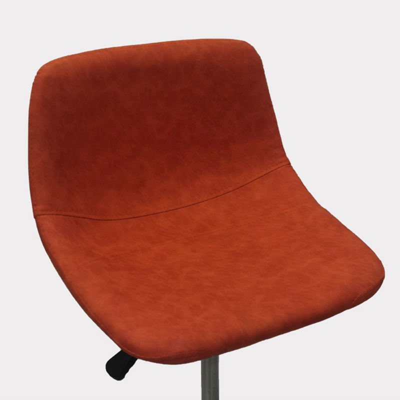 Taburete de bar de metal contemporáneo con respaldo para interior con asiento de cuero