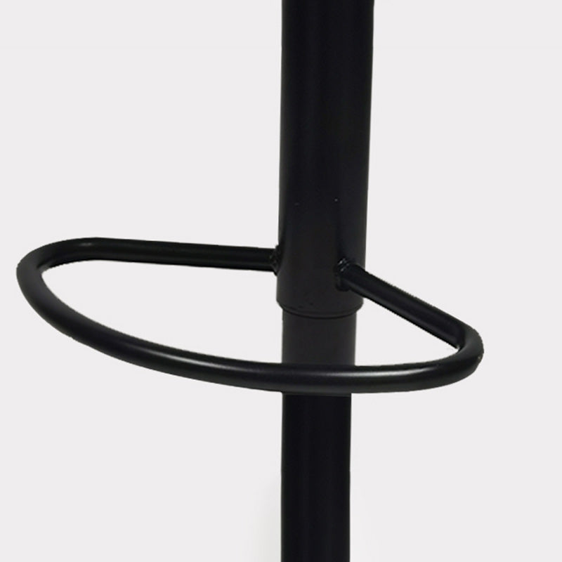 Taburete de bar de metal contemporáneo con respaldo para interior con asiento de cuero