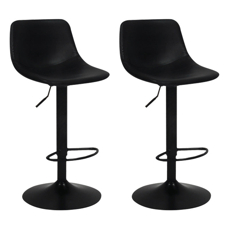 Taburete de bar de metal contemporáneo con respaldo para interior con asiento de cuero