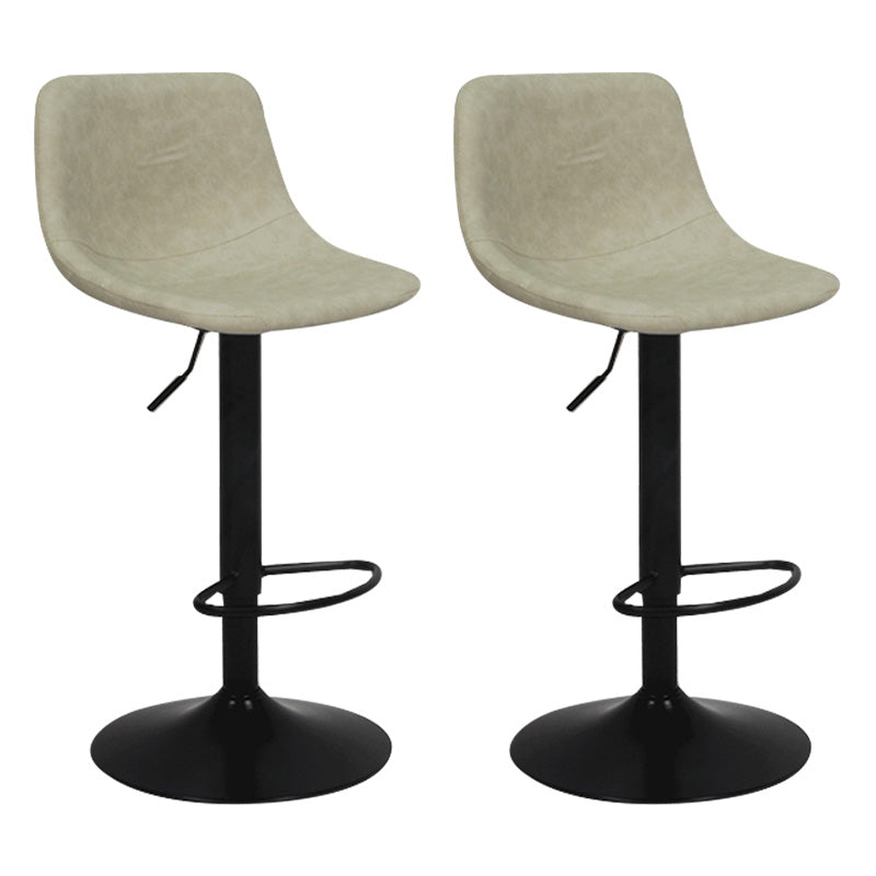 Taburete de bar de metal contemporáneo con respaldo para interior con asiento de cuero