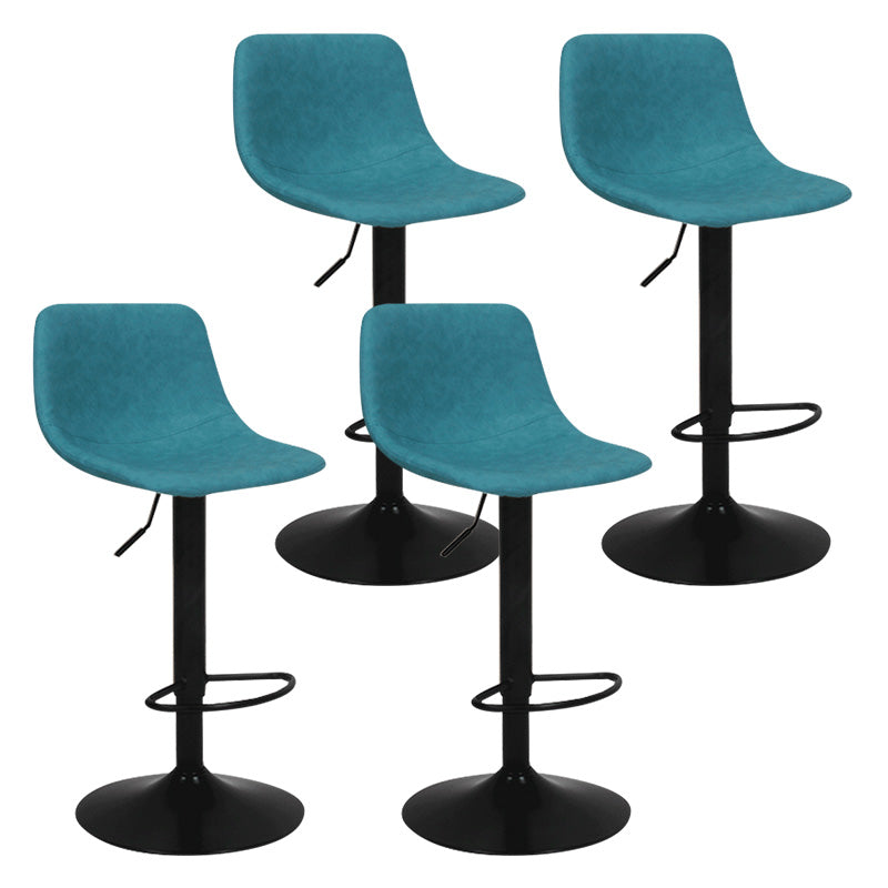 Taburete de bar de metal contemporáneo con respaldo para interior con asiento de cuero