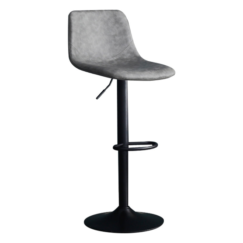 Taburete de Bar moderno giratorio ajustable, tapizado de PU, reposapiés, respaldo, taburete interior