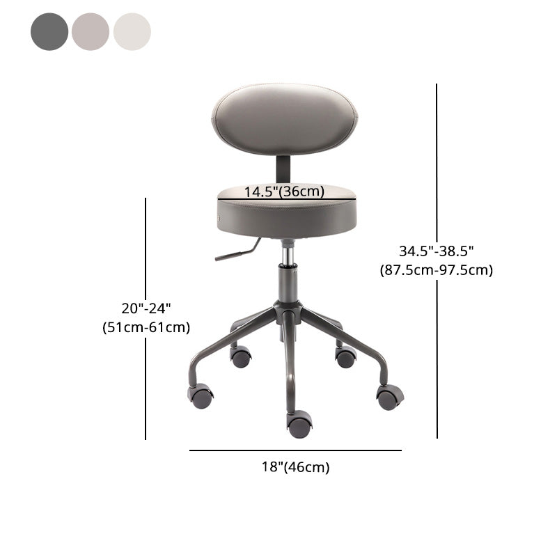 Adjustable Modern Counter Bar Stool Armless Leather Bar Stool with Swivel