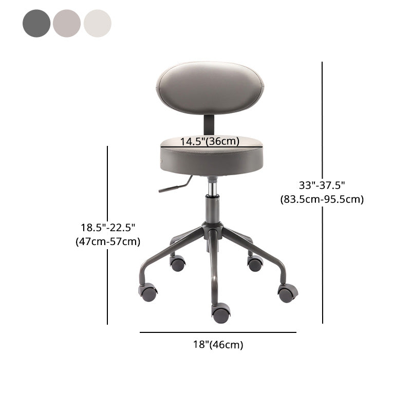 Adjustable Modern Counter Bar Stool Armless Leather Bar Stool with Swivel