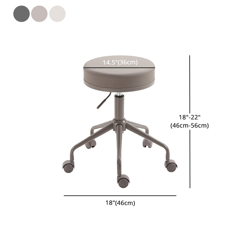 Adjustable Modern Counter Bar Stool Armless Leather Bar Stool with Swivel