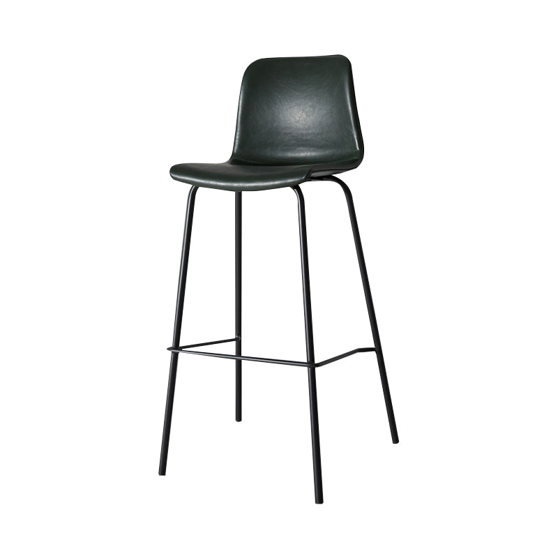 Barhocker mit Fußstütze und niedriger Rückenlehne, Eimer, moderner Leder-Barhocker für den Innenbereich